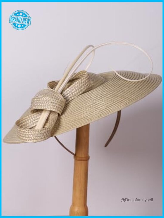 Vintage Straw Fascinator Hat Elegant Derby Pillbox Church Sinamay Ladies Wedding main image 5